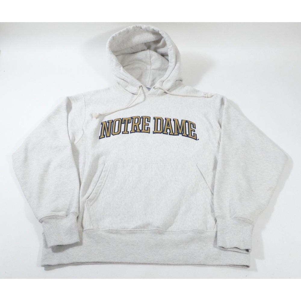 Champion Hoodie Men Medium Gray‎ Notre Dame Reverse Weave Pullover Sweatshirt
